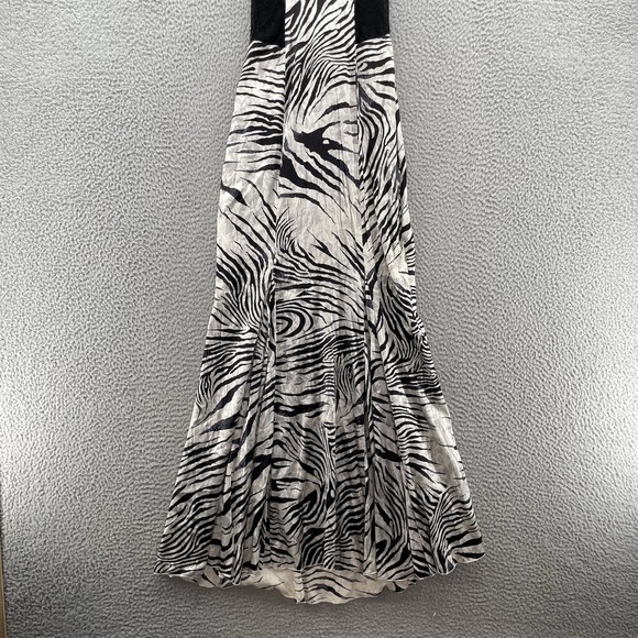 Marciano Maxi Silk Dress Women S/P Black White Striped Animal Print Glamourous - Picture 2 of 13